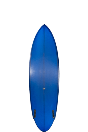 Shapers-Club- Une planche de surf bleue sur fond noir. -surfshop-surfboard