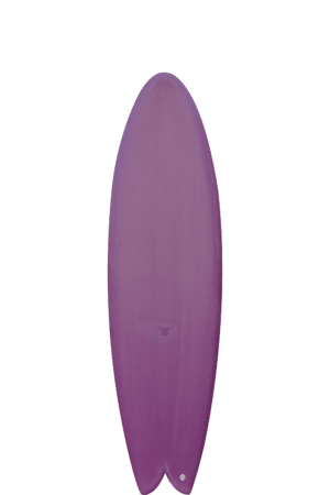 Shapers-Club- Une planche de surf violette sur fond blanc. -surfshop-surfboard
