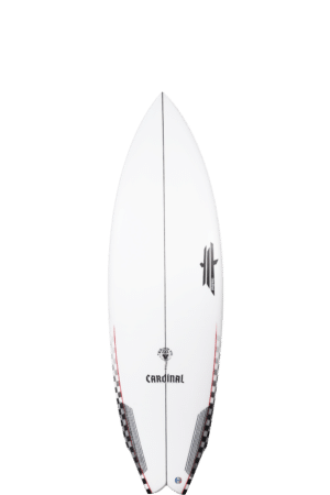 Shapers-Club- Une planche de surf blanche sur fond noir. -surfshop-surfboard