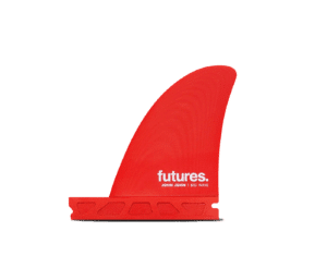 Shapers-Club- Un aileron rouge avec le nom du produit Futures - JJF Big Wave Quad Rear dessus.