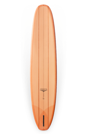 Shapers-Club- Un gros plan d'une planche de surf Tappy - Circa 9'4.