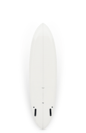 Shapers-Club- A Neal Purchase Design - Planche de surf Zephyr Twin 6'10 sur fond vert.