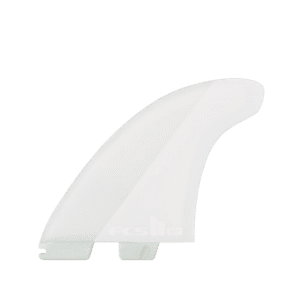 Shapers-Club- Un aileron de planche de surf blanc sur fond blanc, compatible avec le système FCS - Mick Fanning - Twin + 1. -surfshop-surfboard
