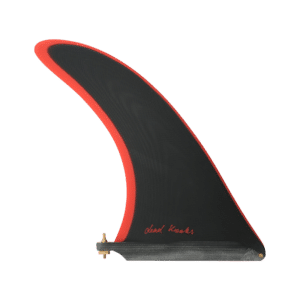 Shapers-Club- Une seule aileron de planche de surf noir et rouge isolé sur fond blanc. -surfshop-surfboard