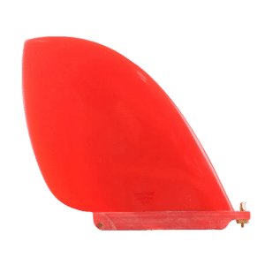 Shapers-Club- Une seule aileron rouge pour une planche de surf isolée sur fond blanc. -surfshop-surfboard