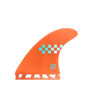 Shapers-Club- Une paire de futures orange - Jack Freestone - Control Series - Ailerons de planche de surf Thruster avec un design en damier. -surfshop-surfboard