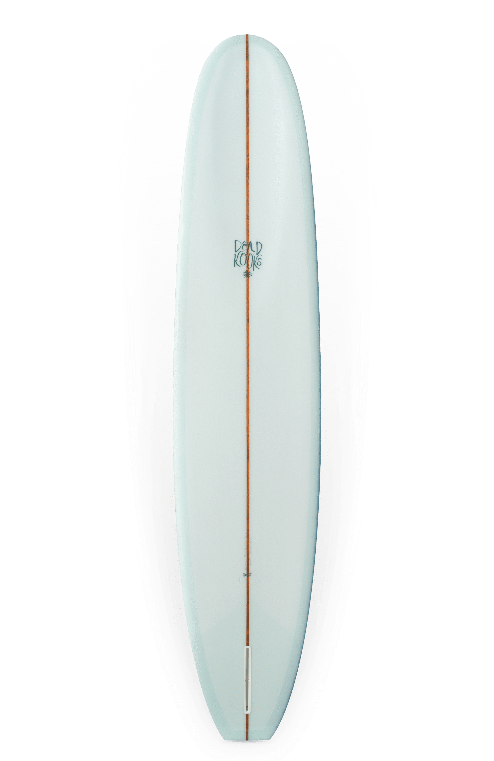 Shapers-Club- A white "Nausea" surfboard, 9'2" x 22' 3/4" x 2' 7/8", featuring a brown stringer, black logo near the top, rounded nose and tail, offering a smooth and elegant ride perfect for cutting waves. -surfshop-surfboard